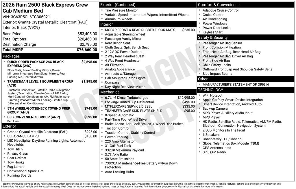 New 2026 RAM 2500 Tradesman AWD/4WD image 7