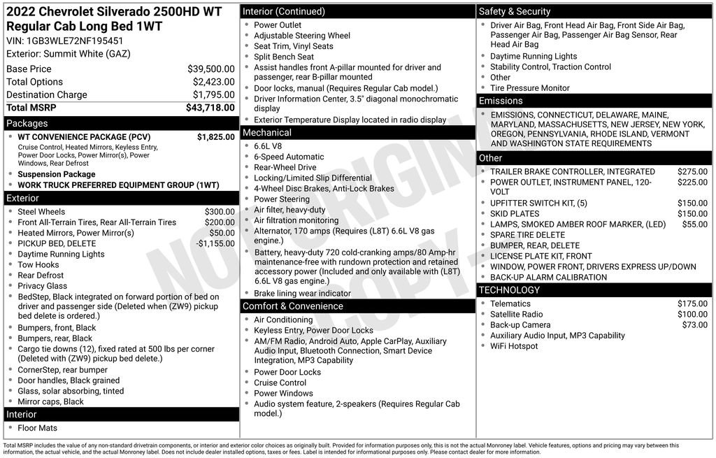 Used 2022 Chevrolet Silverado 2500 W/T w/ WT Convenience Package image 36