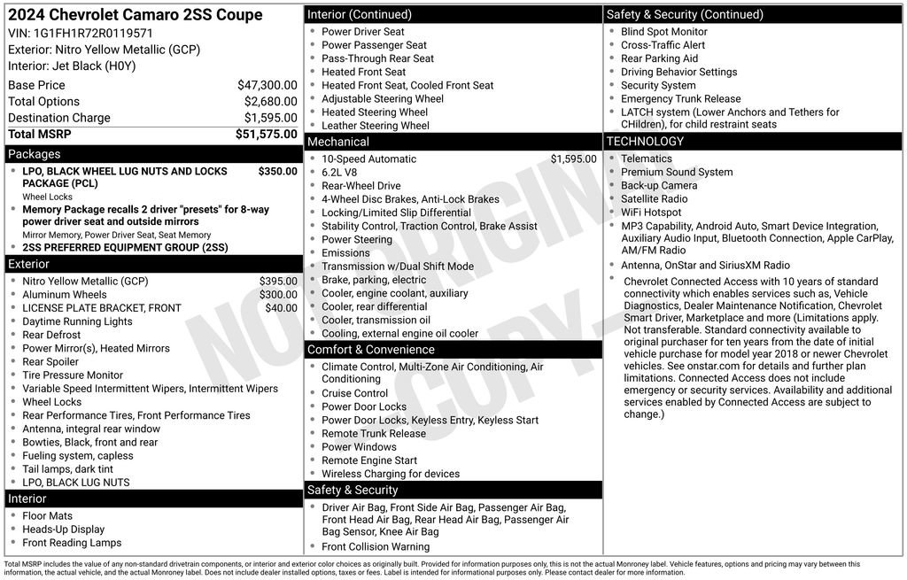 Used 2024 Chevrolet Camaro SS RWD image 12