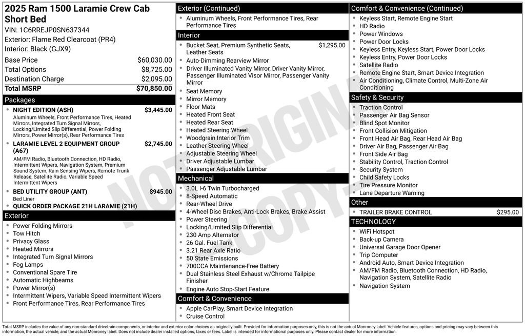 New 2025 RAM 1500 Laramie w/ Night Edition RWD image 6