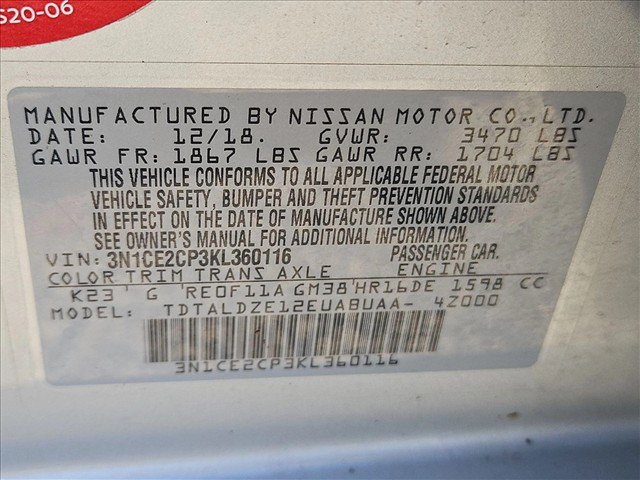 Used 2019 Nissan Versa Note SV FWD image 26