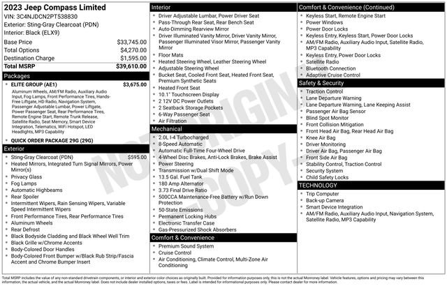 Used 2023 Jeep Compass Limited w/ Elite Group image 40