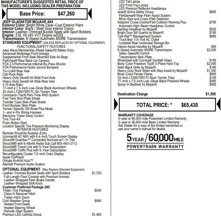 Used 2022 Jeep Gladiator Mojave w/ LED Lighting Group image 2