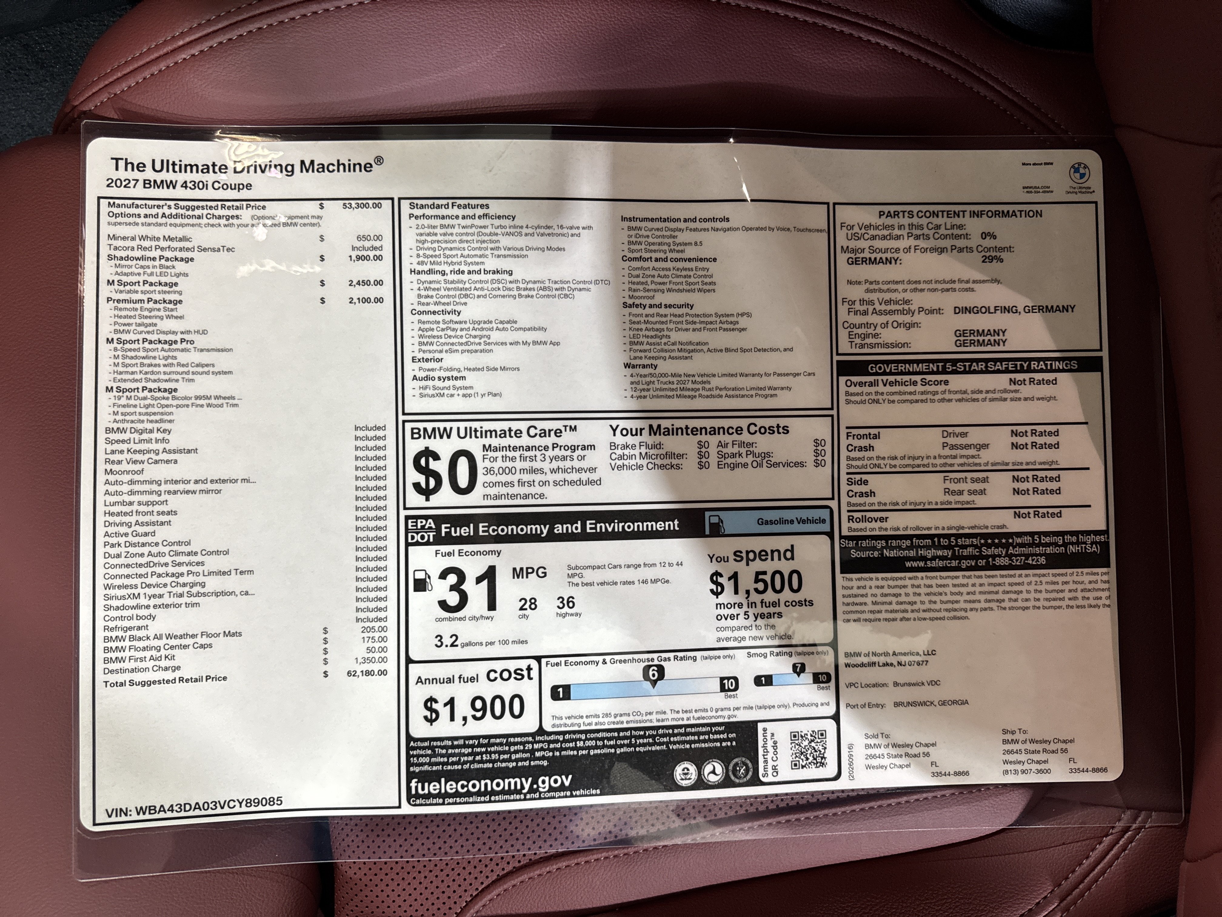 New 2027 BMW 430i Coupe w/ M Sport Package RWD image 25