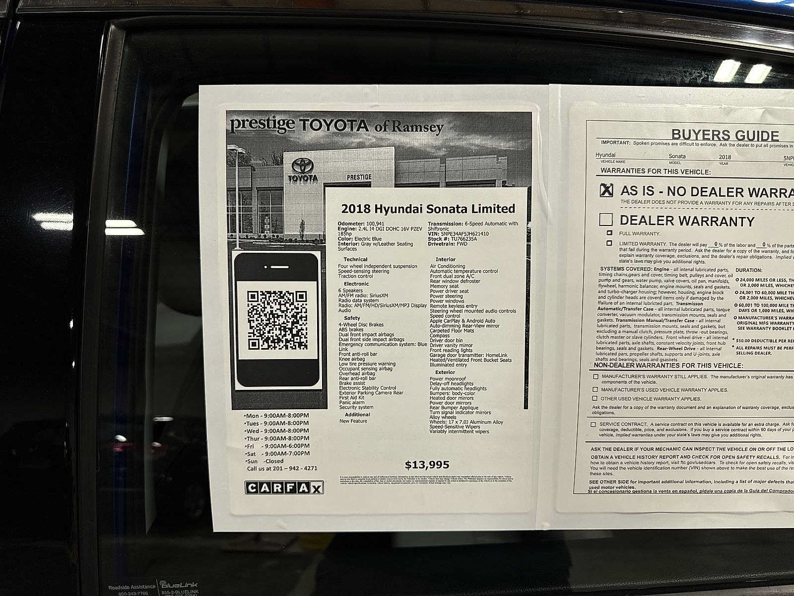 Used 2018 Hyundai Sonata Limited w/ Cargo Package FWD image 13