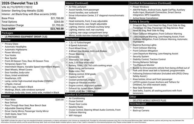 New 2026 Chevrolet Trax LS FWD image 4