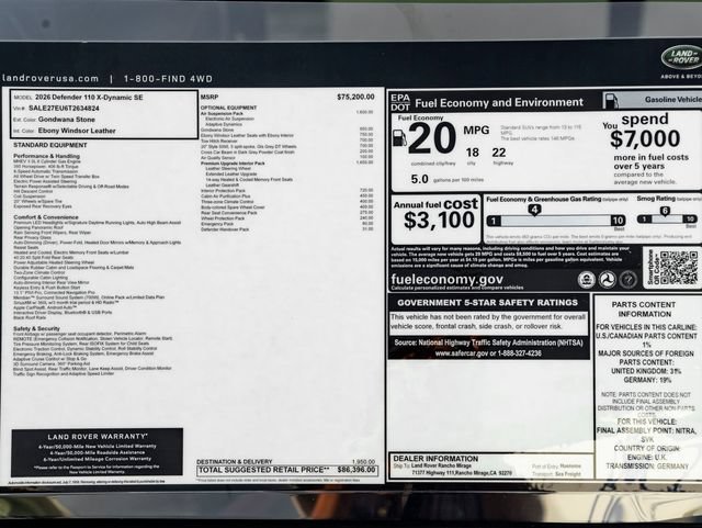New 2026 Land Rover Defender 110 X-Dynamic SE AWD/4WD image 37