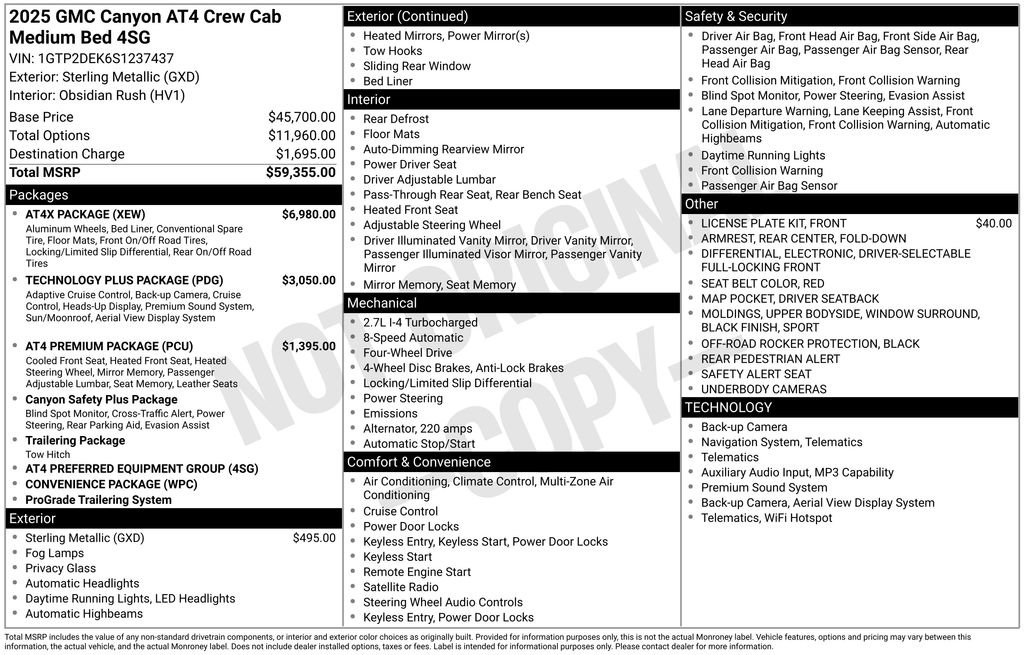 Used 2025 GMC Canyon AT4 w/ AT4X Package AWD/4WD image 6