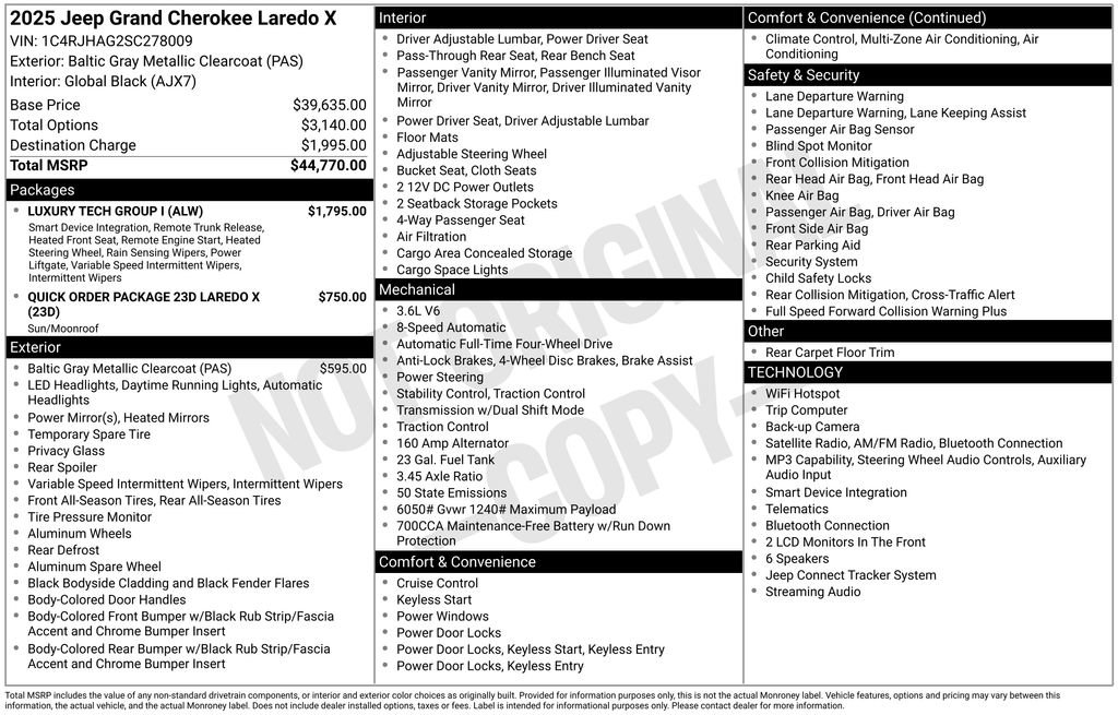 Certified 2025 Jeep Grand Cherokee Laredo X w/ Luxury Tech Group I AWD/4WD image 43