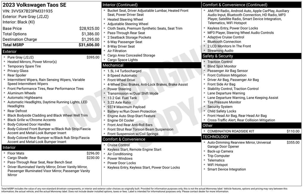Used 2023 Volkswagen Taos SE image 5