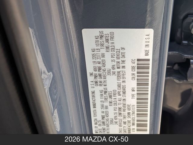 Certified 2026 MAZDA CX-50 AWD 2.5 S w/ Cargo Package image 31