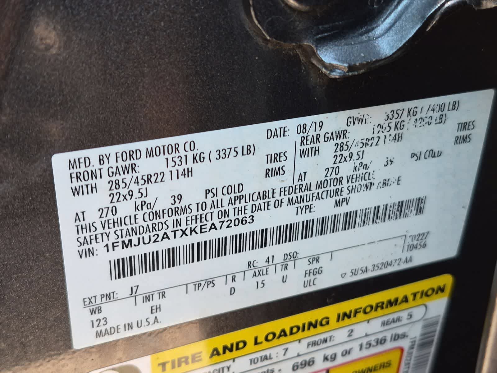 Used 2019 Ford Expedition Limited w/ Equipment Group 302A AWD/4WD image 38