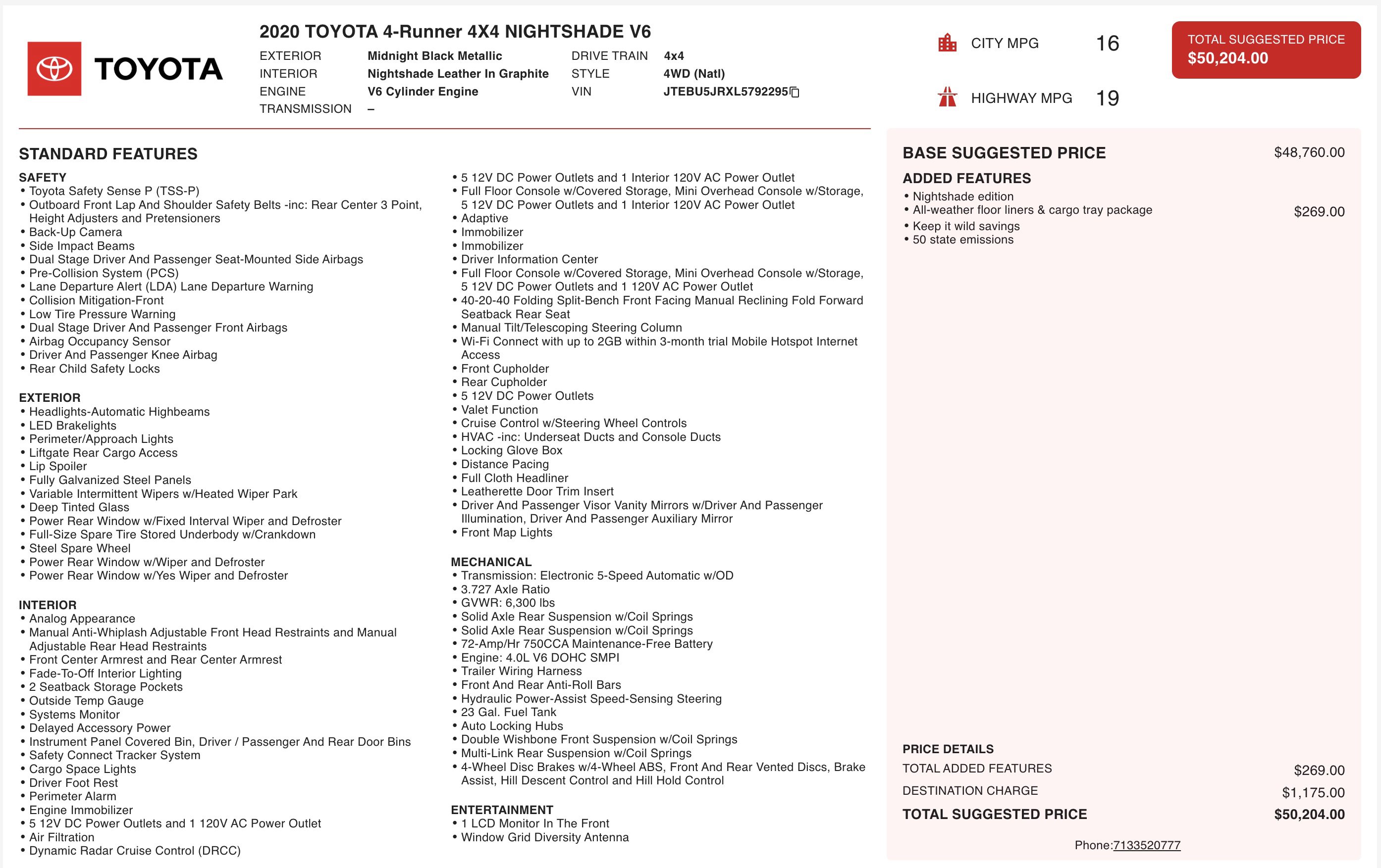 Used 2020 Toyota 4Runner Nightshade image 5