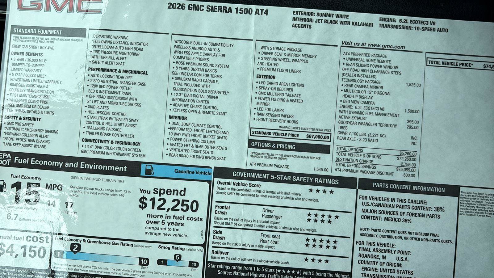 New 2026 GMC Sierra 1500 AT4 w/ AT4 Premium Package AWD/4WD image 38