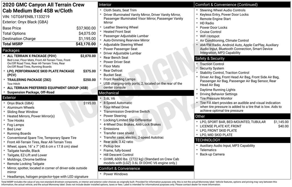 Used 2020 GMC Canyon All Terrain w/ All Terrain X Package