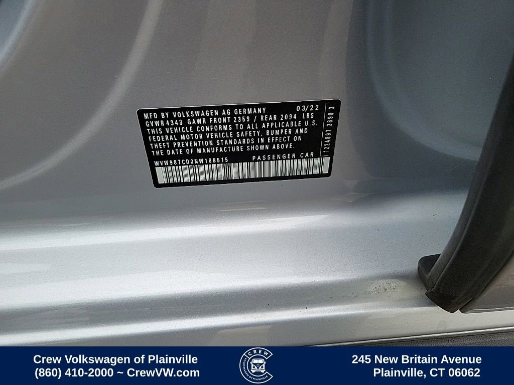 Certified 2022 Volkswagen GTI SE FWD image 33
