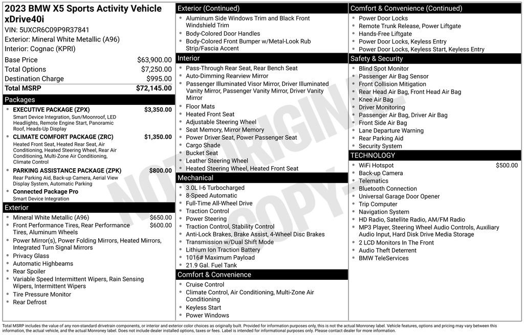 Used 2023 BMW X5 xDrive40i w/ Executive Package AWD/4WD image 6