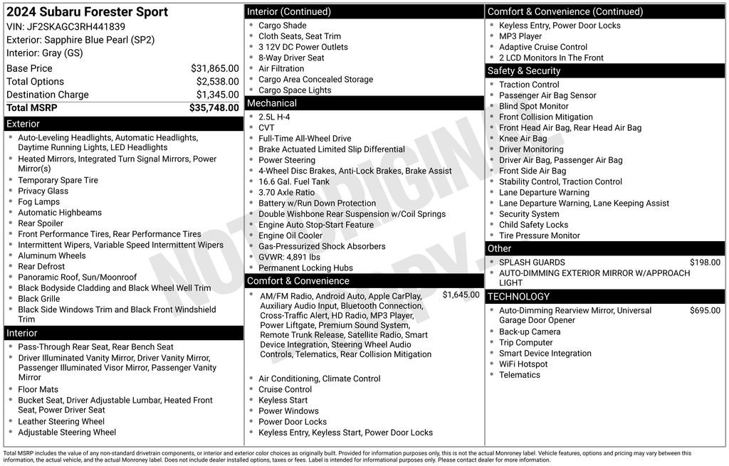 Used 2024 Subaru Forester Sport image 11
