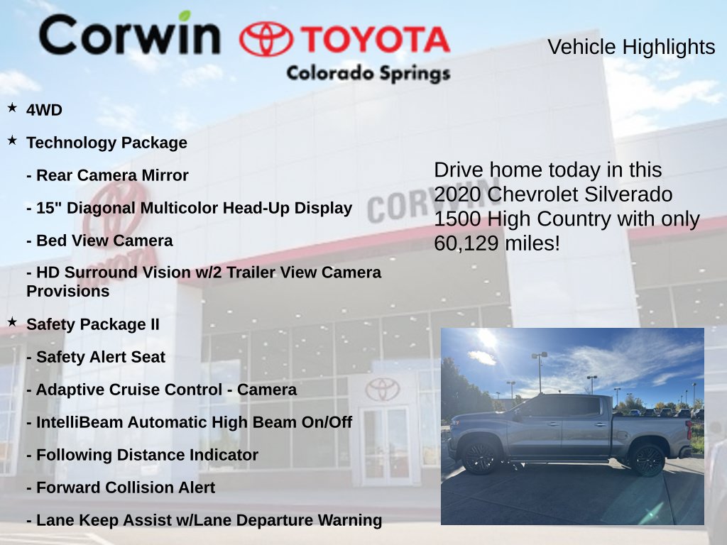 Used 2020 Chevrolet Silverado 1500 High Country w/ Technology Package AWD/4WD image 7