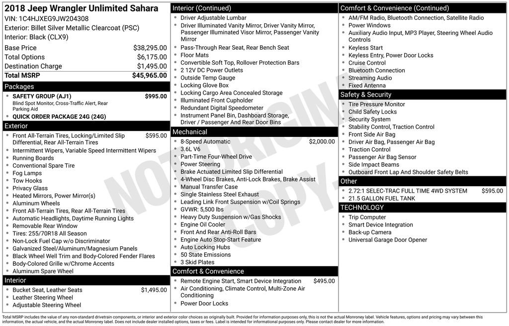 Used 2018 Jeep Wrangler Unlimited Sahara w/ Safety Group image 15