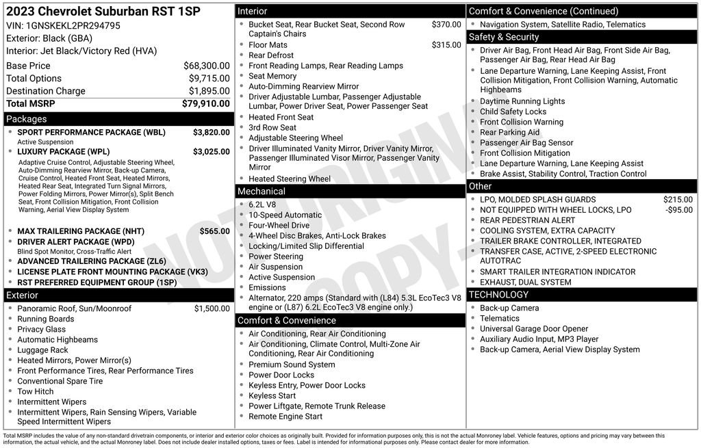 Used 2023 Chevrolet Suburban RST w/ Sport Performance Package AWD/4WD image 39