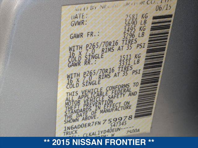 Used 2015 Nissan Frontier S RWD image 23