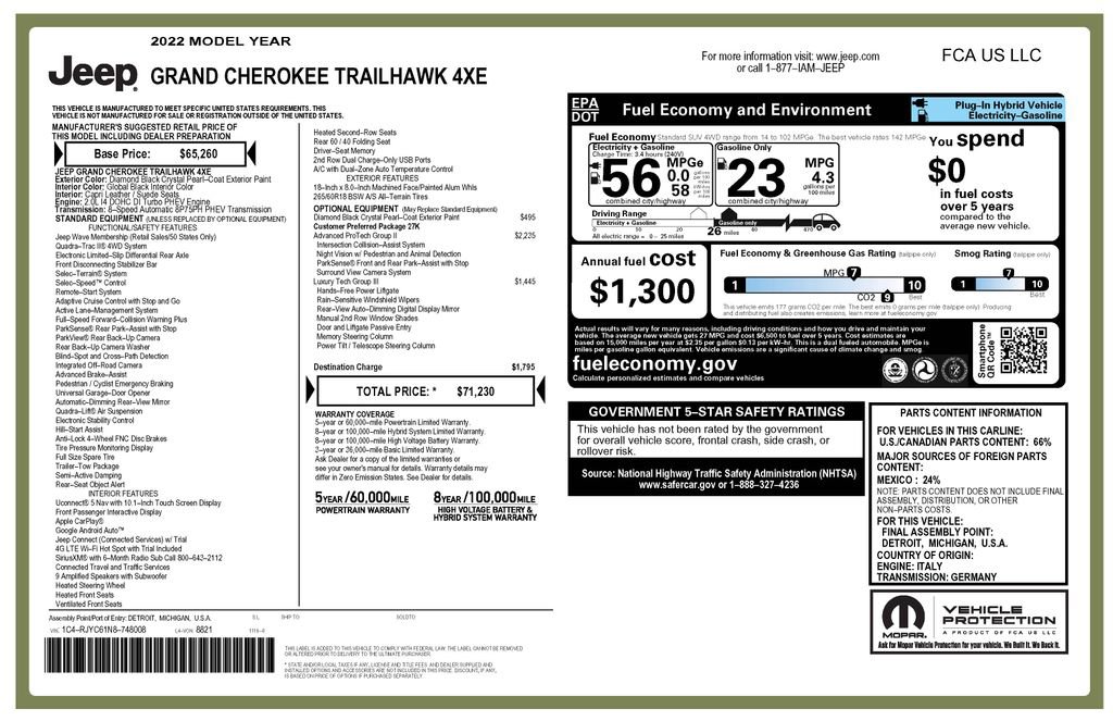 Used 2022 Jeep Grand Cherokee Trailhawk w/ Advanced Protech Group II image 4