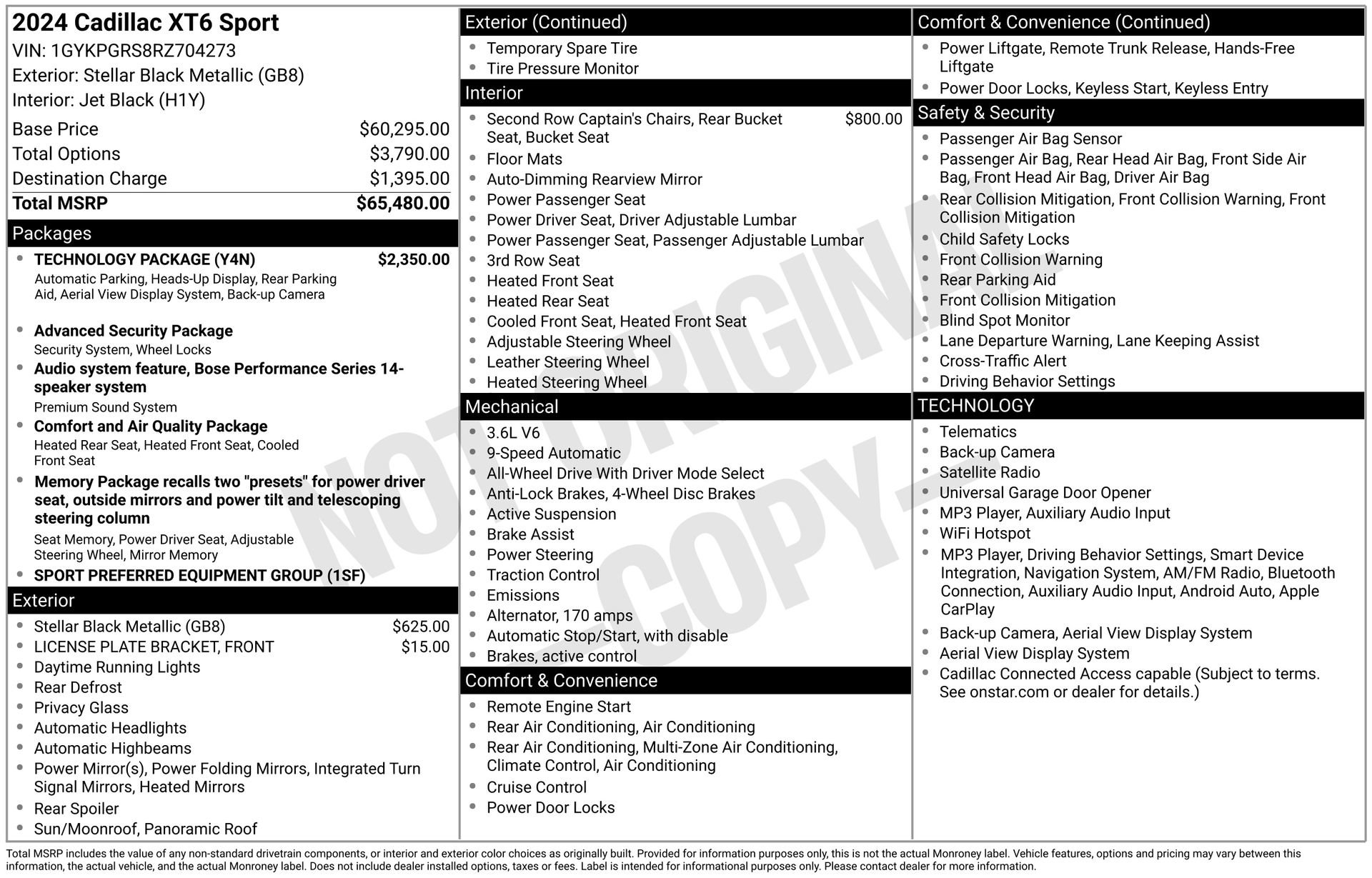 Certified 2024 Cadillac XT6 Sport w/ Technology Package AWD/4WD image 44