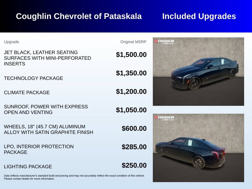 Used 2023 Cadillac CT4 V w/ Technology Package RWD image 3