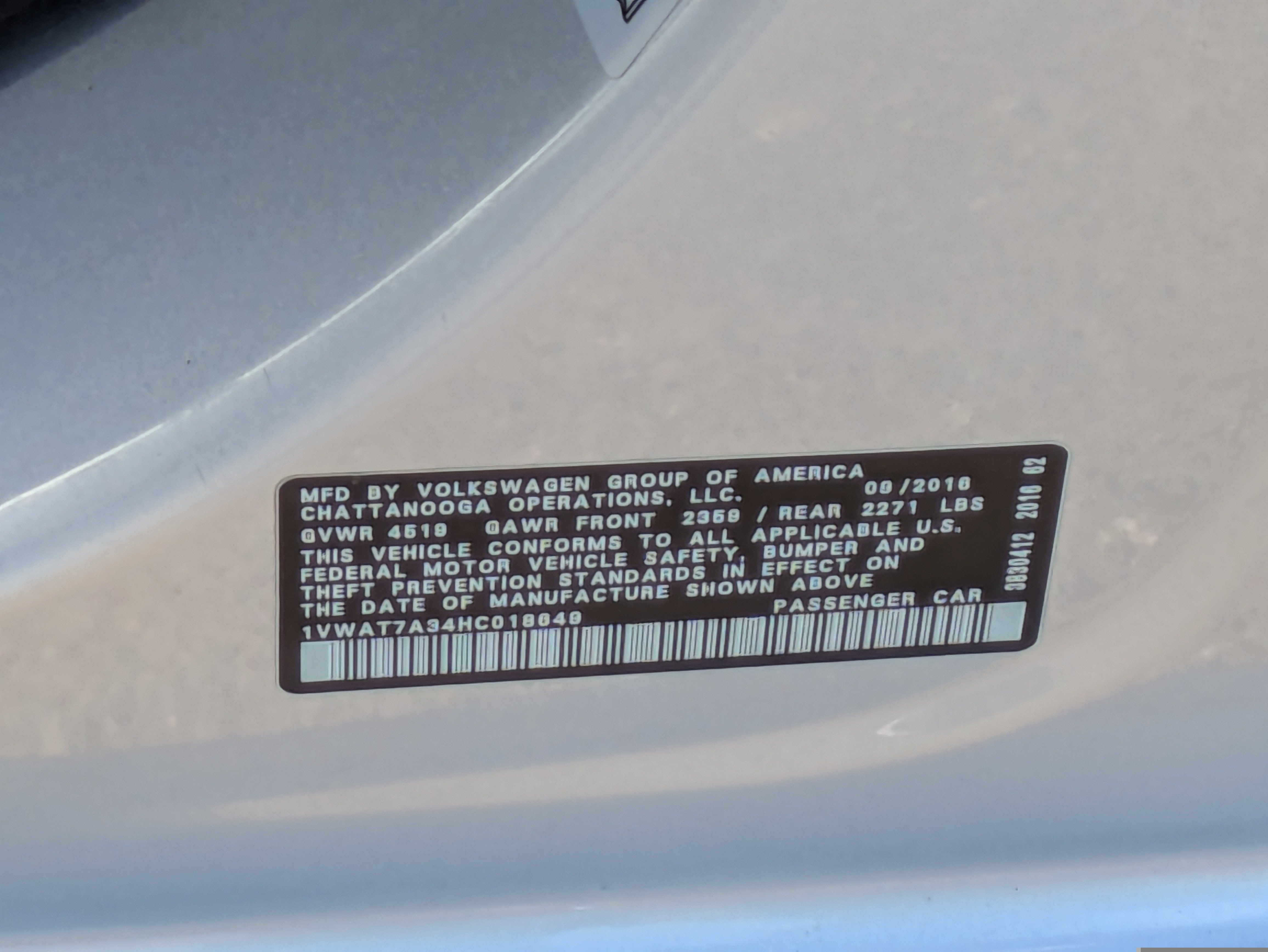 Used 2017 Volkswagen Passat 1.8T S FWD image 30