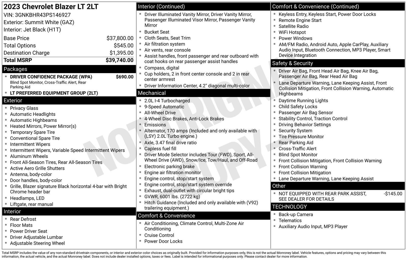 Used 2023 Chevrolet Blazer LT w/ Driver Confidence Package image 14