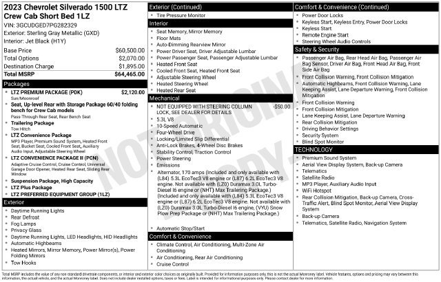 Used 2023 Chevrolet Silverado 1500 LTZ w/ LTZ Premium Package AWD/4WD image 35