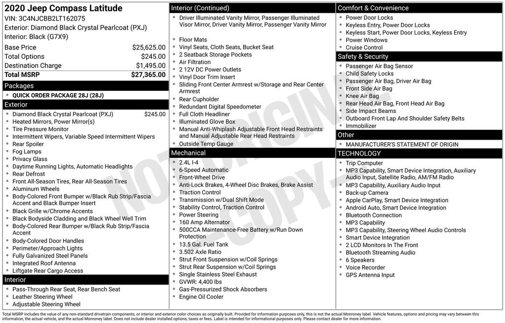 Certified 2020 Jeep Compass Latitude FWD image 9