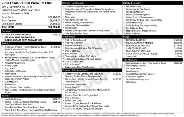 Used 2023 Lexus RX 350 Premium Plus w/ Cold Area Package image 4