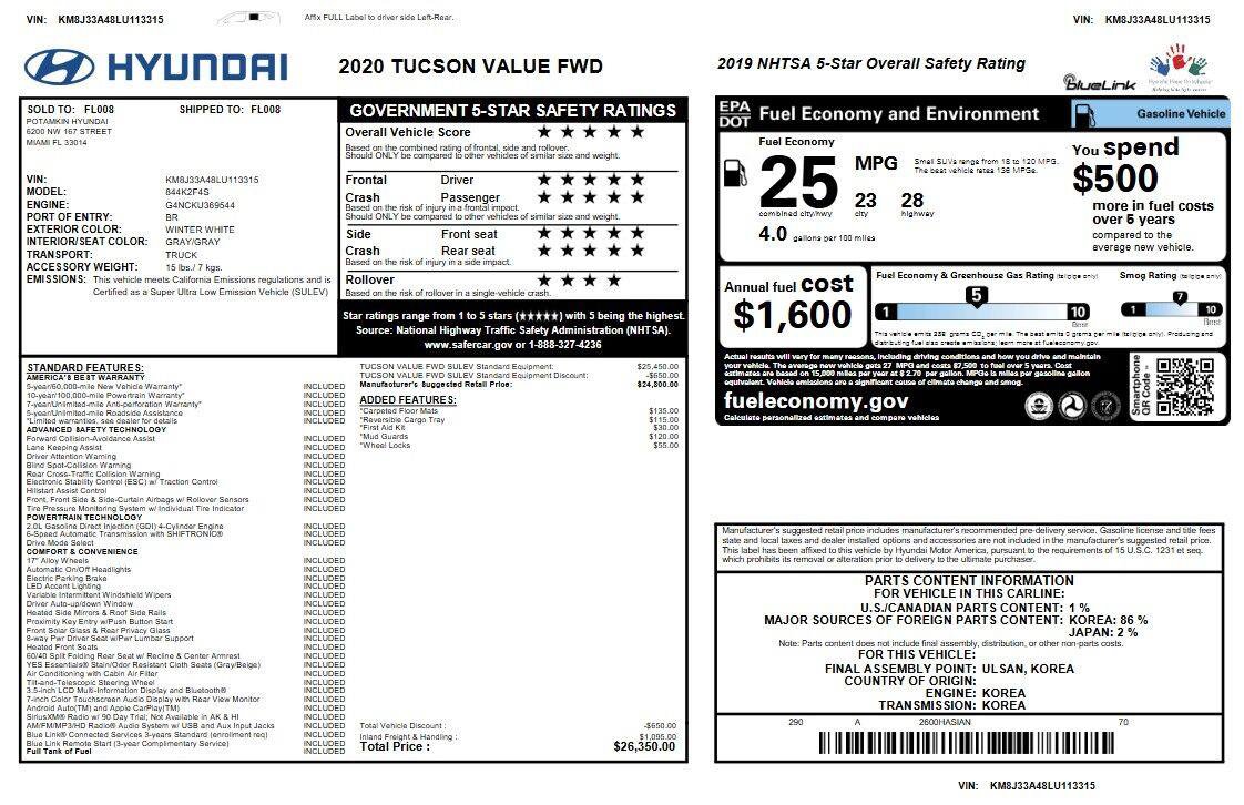 Used 2020 Hyundai Tucson Value FWD image 5