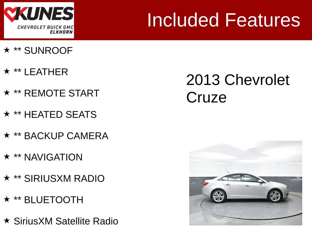 Used 2013 Chevrolet Cruze LTZ FWD image 2