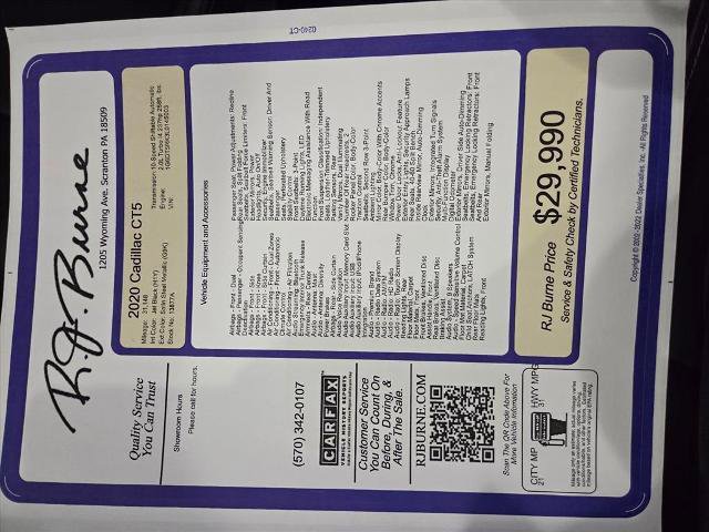 Used 2020 Cadillac CT5 Premium Luxury w/ Climate Package image 26