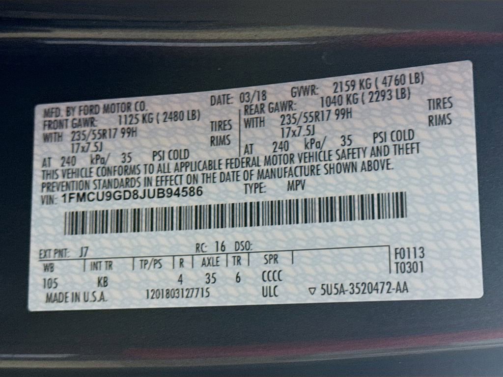 Used 2018 Ford Escape SE AWD/4WD image 30