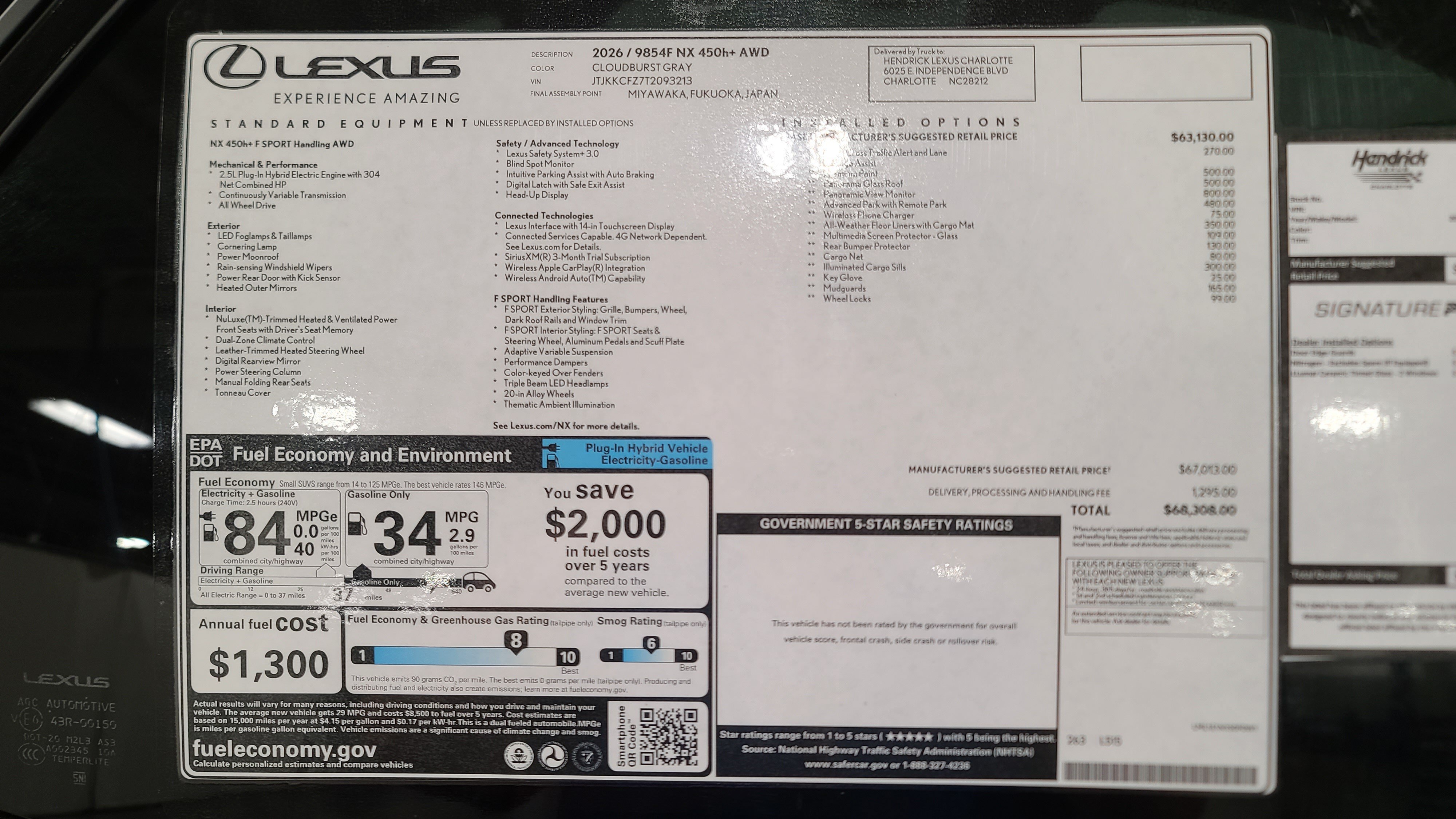Certified 2026 Lexus NX 450h+ F Sport w/ Accessory Package (2T) AWD/4WD image 44