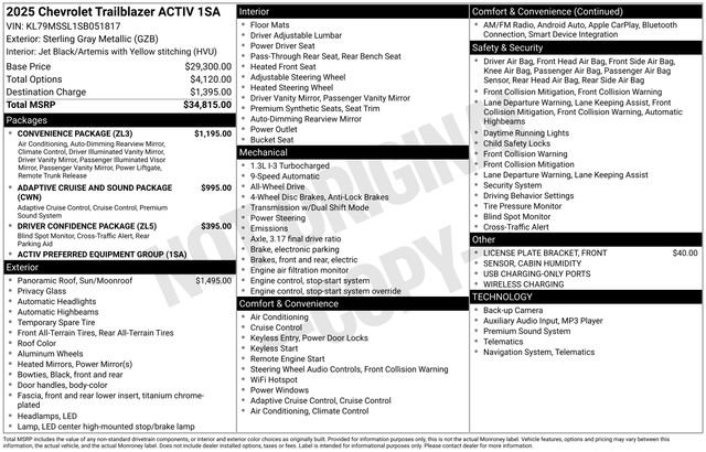 Used 2025 Chevrolet TrailBlazer ACTIV w/ Convenience Package image 4