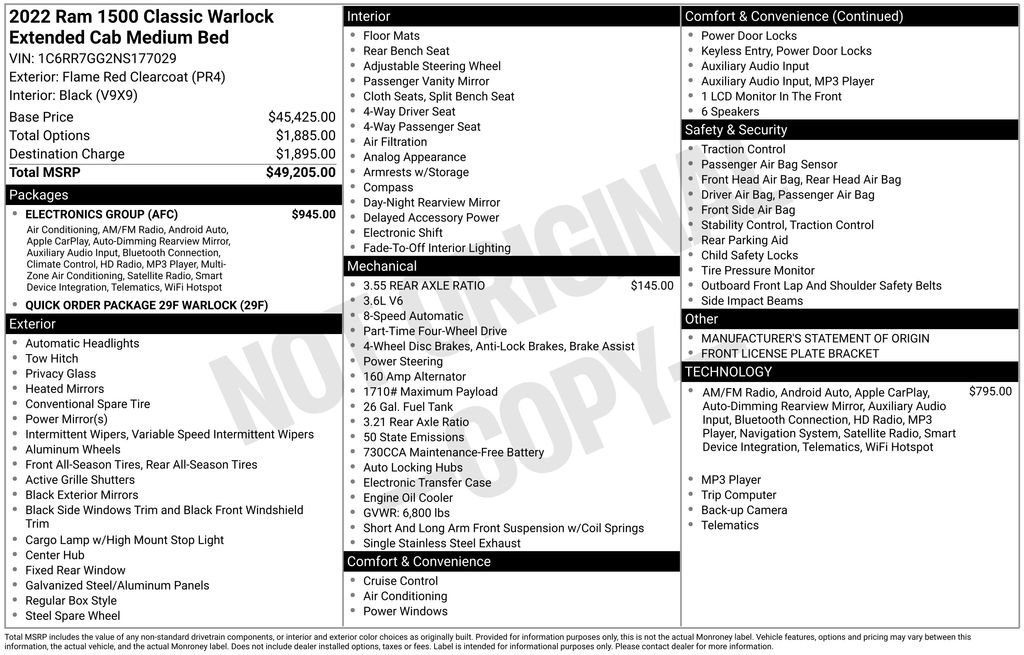 Certified 2022 RAM 1500 Classic Warlock w/ Electronics Group AWD/4WD image 42