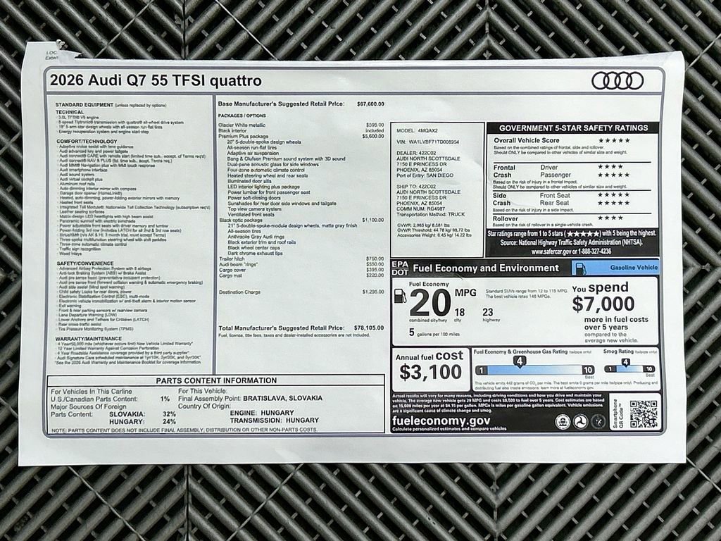 New 2026 Audi Q7 3.0T Premium Plus image 9