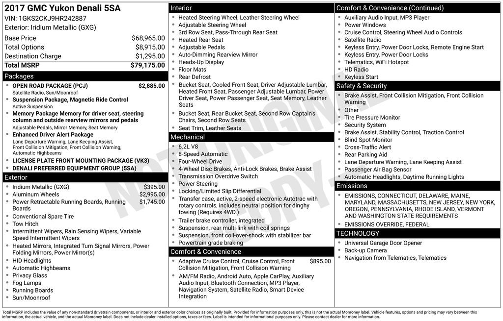 Used 2017 GMC Yukon Denali w/ Open Road Package image 33