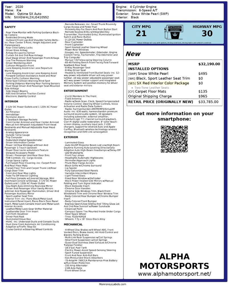 Used 2020 Kia Optima SX image 3