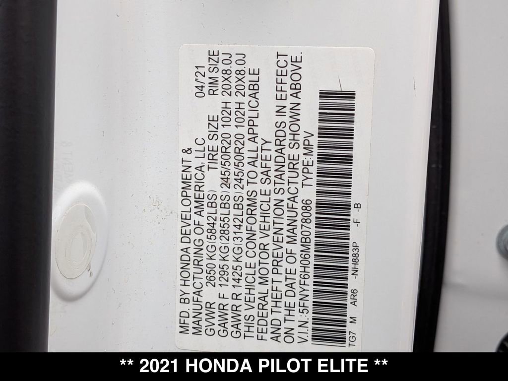 Used 2021 Honda Pilot Elite image 30