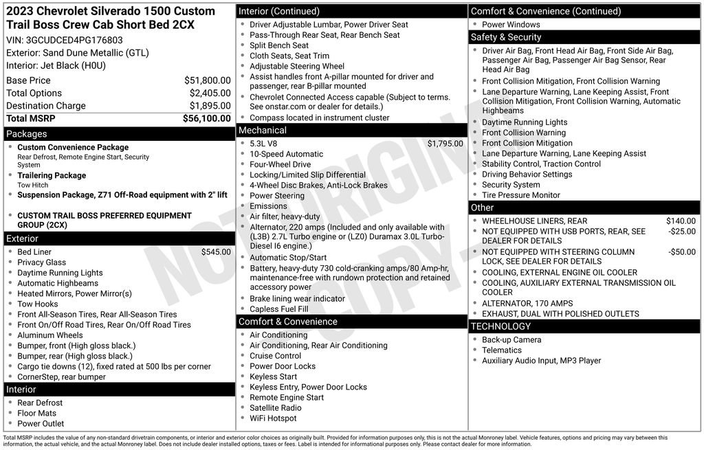 Used 2023 Chevrolet Silverado 1500 Custom Trail Boss image 3