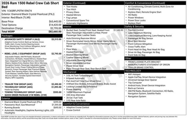 New 2026 RAM 1500 Rebel w/ Advanced Safety Group II AWD/4WD image 33