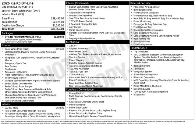 New 2026 Kia K5 GT-Line w/ GT-Line Premium Package FWD image 23