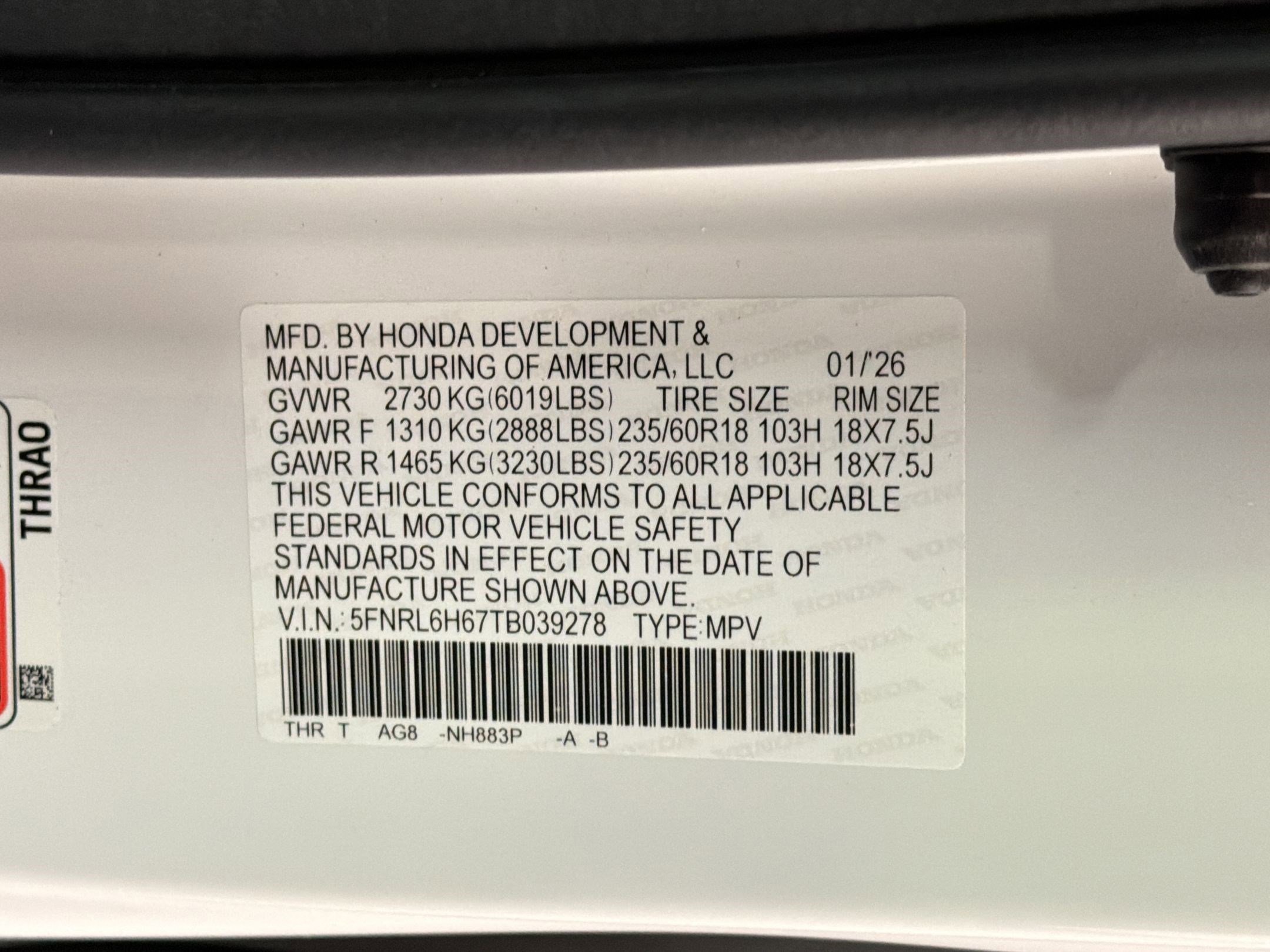 New 2026 Honda Odyssey EX-L image 21