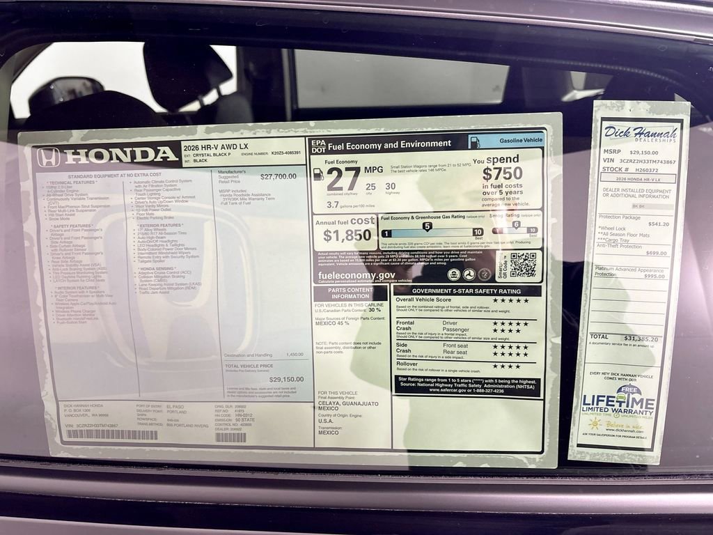 New 2026 Honda HR-V LX image 23